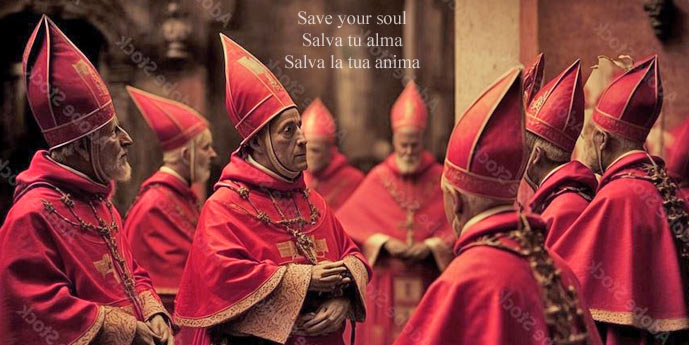 La falsa Chiesa della bestia con le corna, simile a un agnello