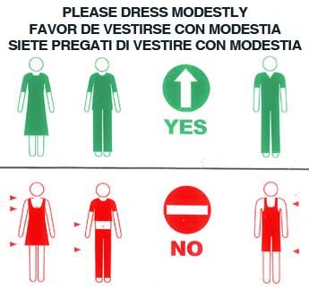 Dress modestly in Church